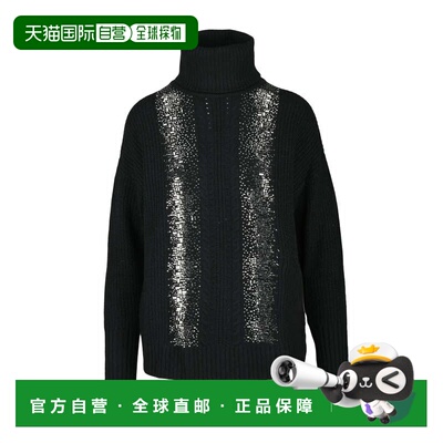 自营max maraTurtleneck Sweater with Rhinestones - Black - bl