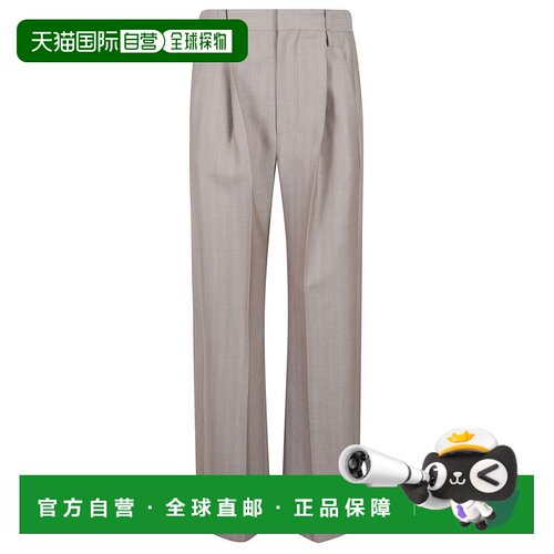 自营victoria beckhamPinstriped Wide-Leg Trousers with High W