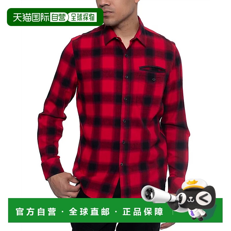 自营sean johnPlaid Long Sleeves Shirt In Red/black - red/bla
