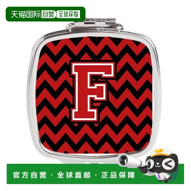 自营 Carolines Treasures CJ1047-FSCM 字母 F 雪佛龙黑色正品