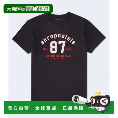 自营Aeropostale 87 Applique Graphic Tee - black 7 美国奥莱直