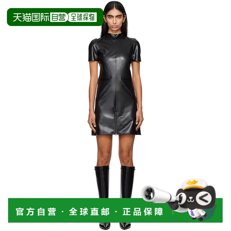 1h可退 香港直邮潮奢 Courreges 女士 黑色 A-Line 合成皮革连衣