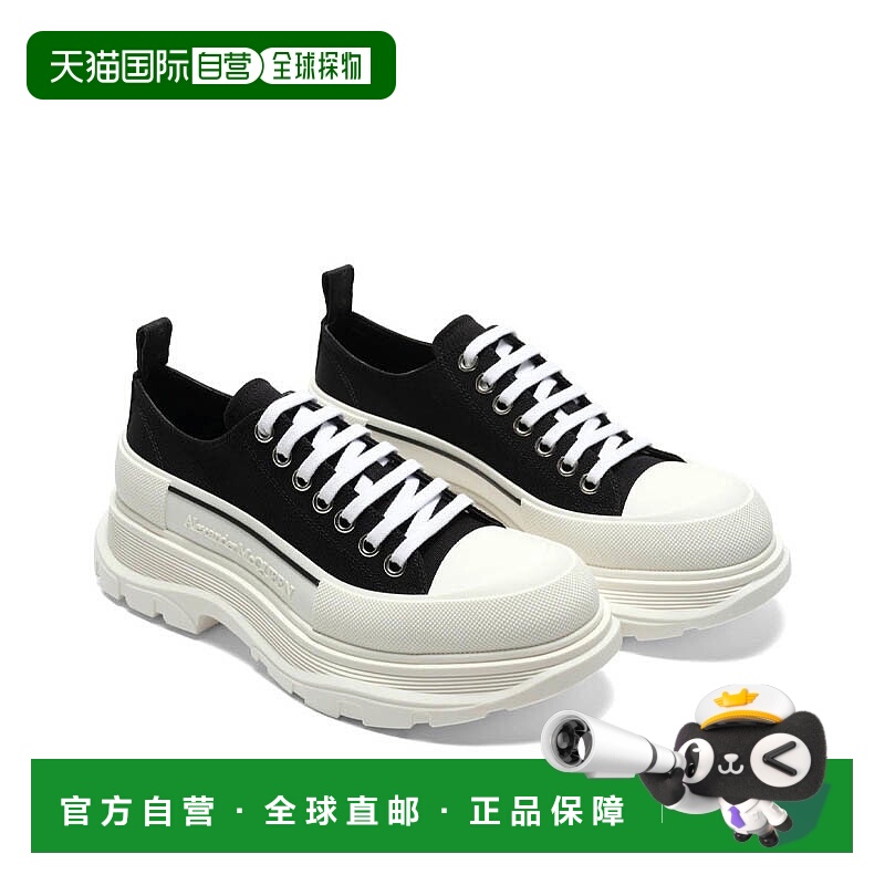 香港直邮Mcqueen男士休闲鞋帆布鞋黑白拼色705660 W4MV2