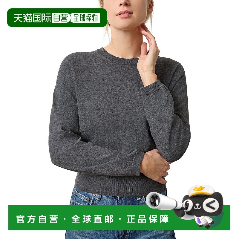 自营Lilla P Shirred Sleeve Crewneck Linen-Blend Sweater - bl