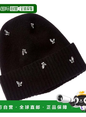 自营Portolano Scattered Stones Cashmere Beanie - black 美国