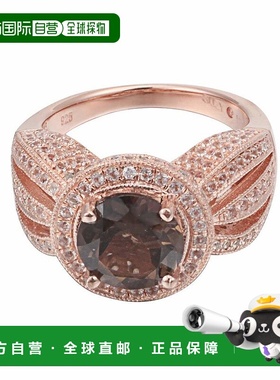 自营 Suzy Levian 纯银 4.37 cttw 烟熏石英戒指 - 棕色 美国奥莱