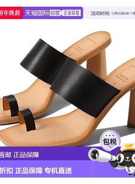 自营 Dolce Vita Frans Slide女式6 M黑色Stella皮革鞋头环凉鞋KH