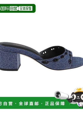 自营 L'AGENCE Camille Suede高跟凉鞋-蓝色 美国奥莱直发