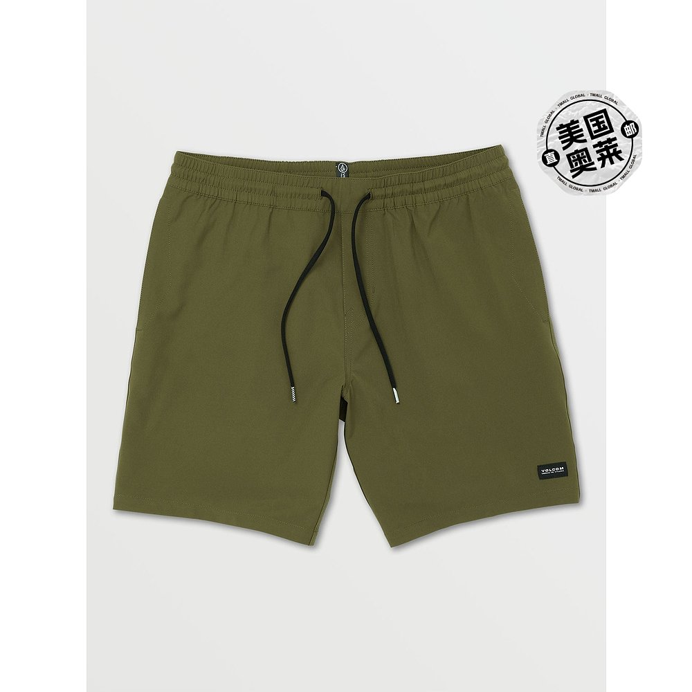 volcomStones Hybrid Elastic Waist Shorts - Military - milita 男装 休闲裤 原图主图