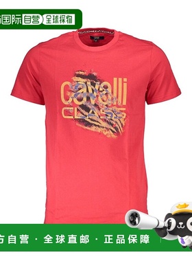 自营 Cavalli Class棉男式T恤-红色 美国奥莱直发