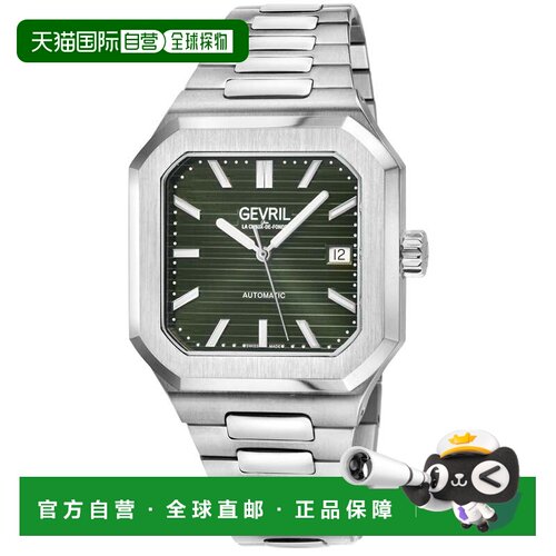 自营Gevril Men's Grand Concourse SS Case, Green Dial, 316L S