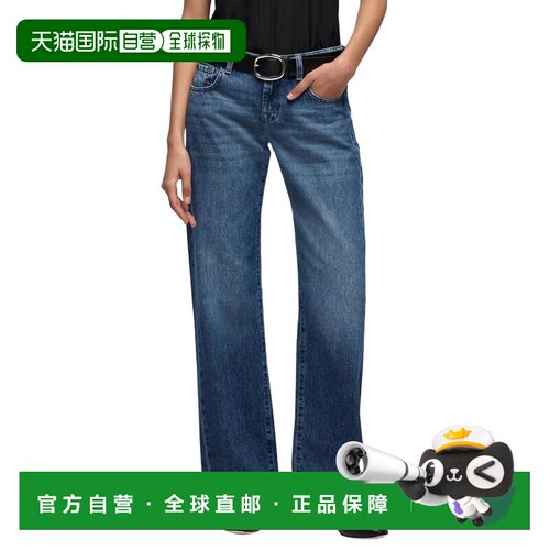 自营7 For All Mankind Low Savannah Straight Leg Jean - blue