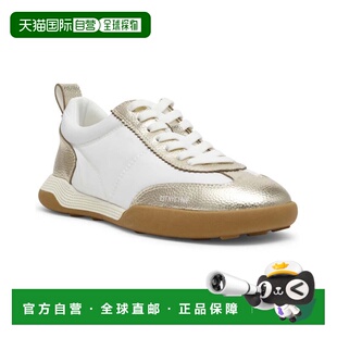自营Anne Klein Westside运动鞋女士白色金色系带休闲鞋HTAT894-