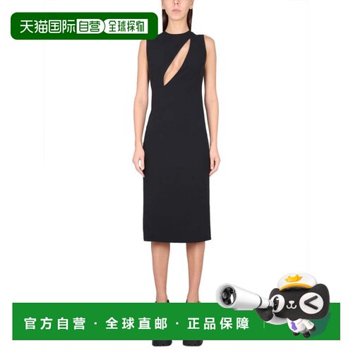自营versaceSleeveless Midi Dress With Cutouts - black 美国奥