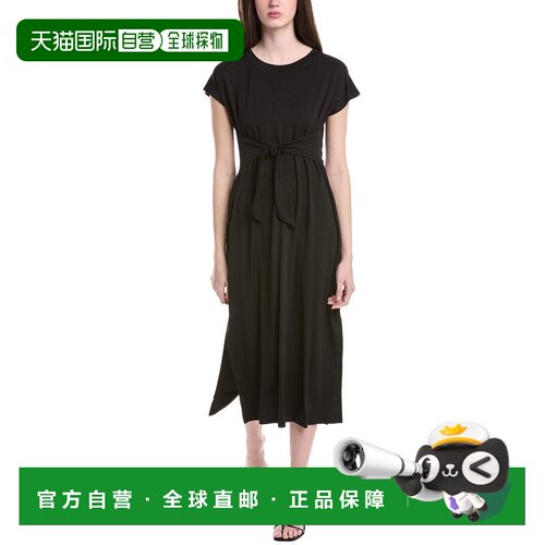 自营EILEEN FISHER Petite Crewneck Maxi Dress - black 美国奥
