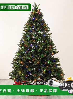 自营 safavieh7.5 英尺、绿色、预照明人造圣诞树 - 绿色 美国奥