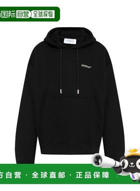 自营off-whiteOff- Cotton Men's Sweatshirt - black 美国奥莱直