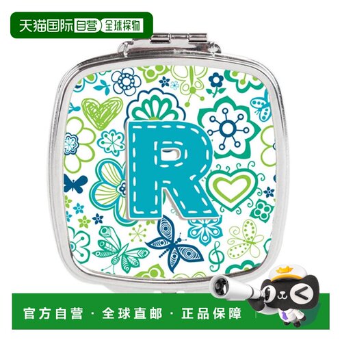 自营Carolines Treasures CJ2006-RSCM 字母 R 花与蝴蝶蓝绿正品