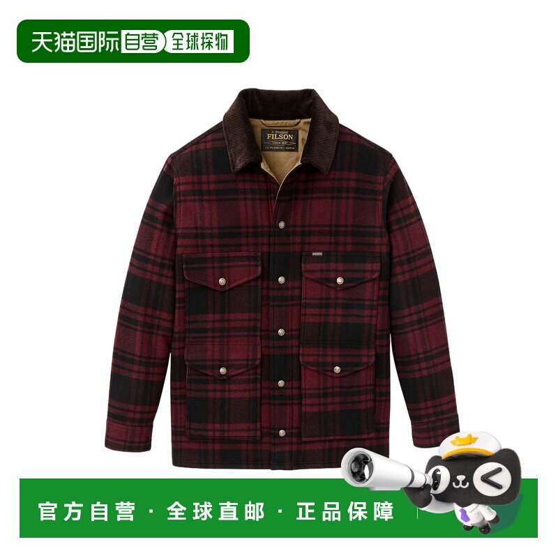 自营filson波尔多格子呢隔热羊毛混纺夹克-勃艮第 美国奥莱直发图片