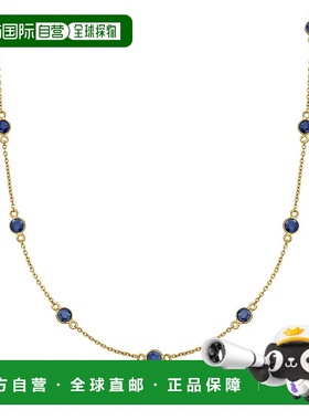 自营ross-simonsRoss Simons蓝宝石车站项链，18K金镀银，16英寸