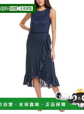 自营 Sara Campbell Chantelle亚麻连衣裙-蓝色 美国奥莱直发