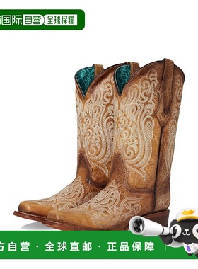 1h可退 【美国直邮】corral 女士 靴子中筒时尚中筒靴皮鞋正品时