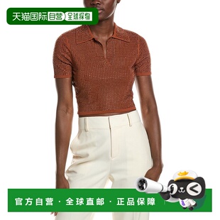 自营 sandro桑德罗水钻圆领针织衫-棕色 美国奥莱直发