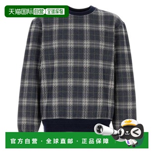 自营Burberry Checked Cotton-Blend Sweater - indigo ip check