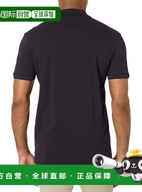 自营 HUGO BOSS 男士 Pio 运动同色领烟熏黑色 Polo T 恤 - 黑色