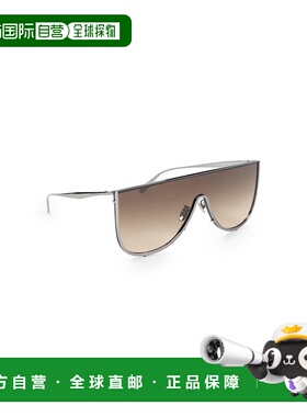 自营alaiaBrown-Finish Metal Frame Mask Sunglasses - neutrals