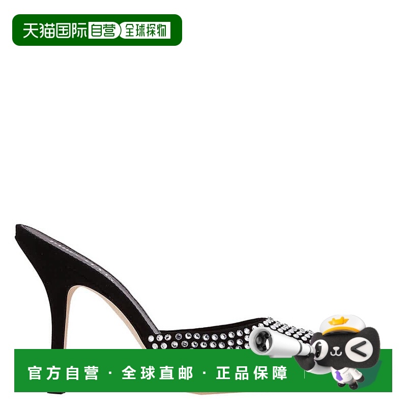 自营 paris texas巴黎得克萨斯黑钻石水晶镶嵌好莱坞骡子-黑钻石