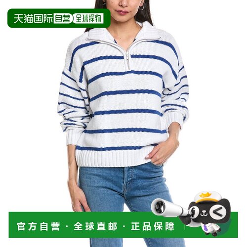 自营Splendid Zip Front Sweater - white 美国奥莱直发毛衣