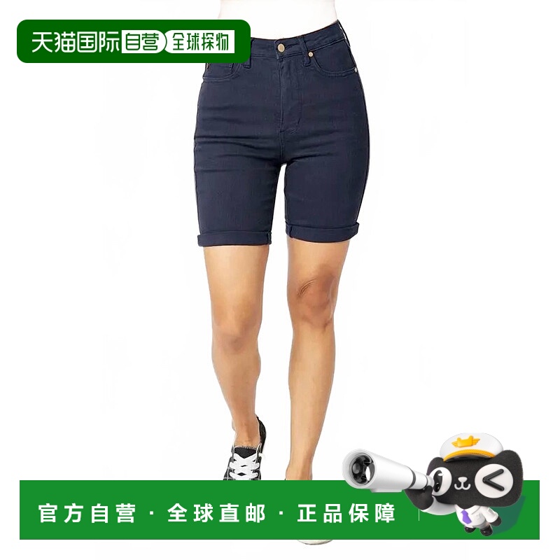 自营judy blueHigh Waist Garment Dyed Tummy Control Bermuda S