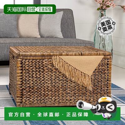 happimessAnada Wicker Weave 30 英寸储物箱 - 棕色水洗 【美国