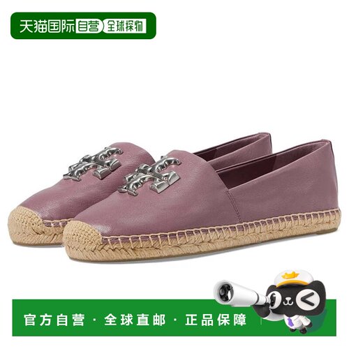 自营Tory Burch Eleanor平底女士Cipria皮革帆布便鞋ZAP719-紫色