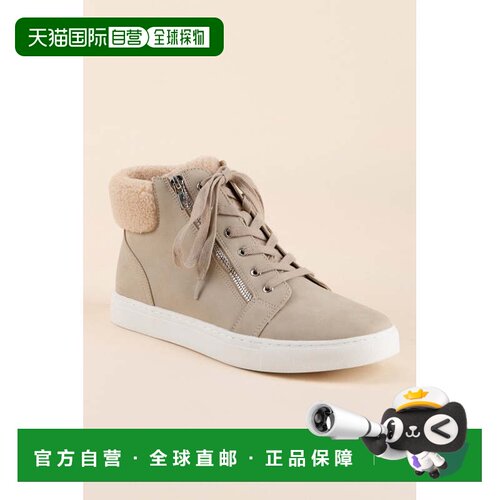 自营DV by Dolce Vita Annabel Sneaker女式灰褐色夏尔巴高帮鞋JO