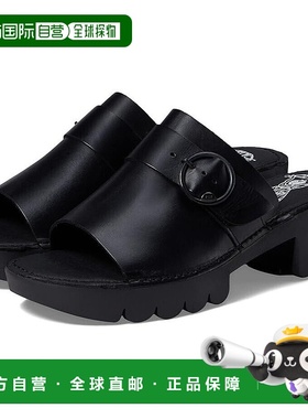 自营 Fly London EPLE519FLY女式美式7.5-8黑色皮革块跟ZPO1802-