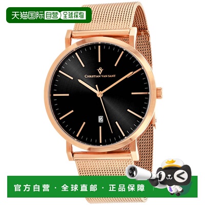 自营Christian Van Sant Men's Paradigm Black Round 41mm - bla