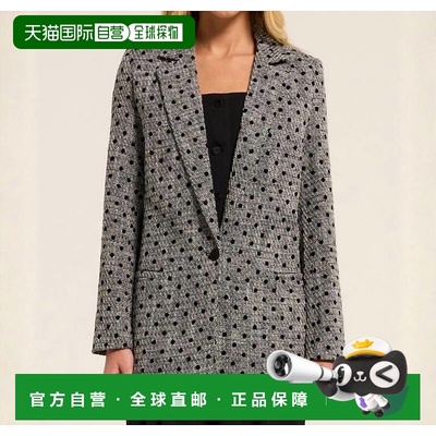 自营amanda uprichardGrady Blazer In Gray Black Dots - gray b