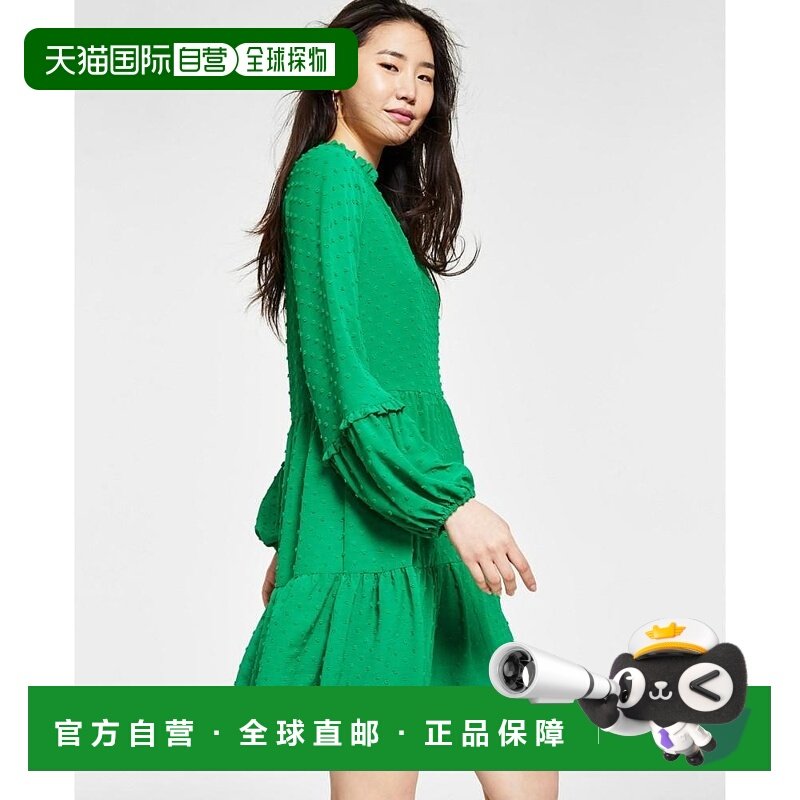 美国直邮CECE 女士 连衣裙长袖裙子印花长裙女装波点荷叶边进口,女装/女士精品,连衣裙,淘宝优惠券,粉丝福利购,淘宝优惠卷