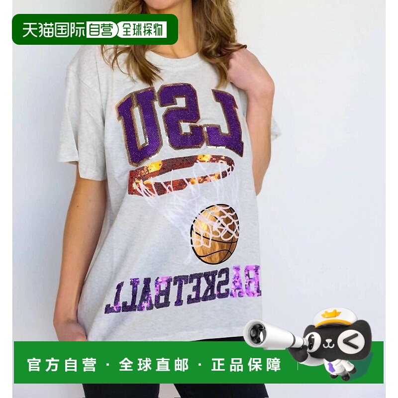 自营queen of sparklesLsu Basketball Tee In Heather Gray - he