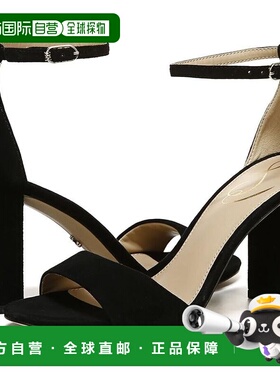 自营Sam Edelman Robyn I3433L3002女式凉鞋9黑色脚踝带块跟KHD11