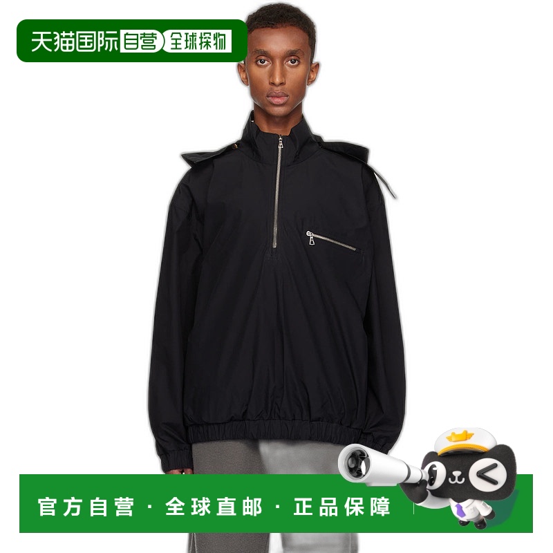 香港直邮潮奢 Rier 男士 黑色 Windbreaker 夹克 NFL5CTW抽绳油蜡