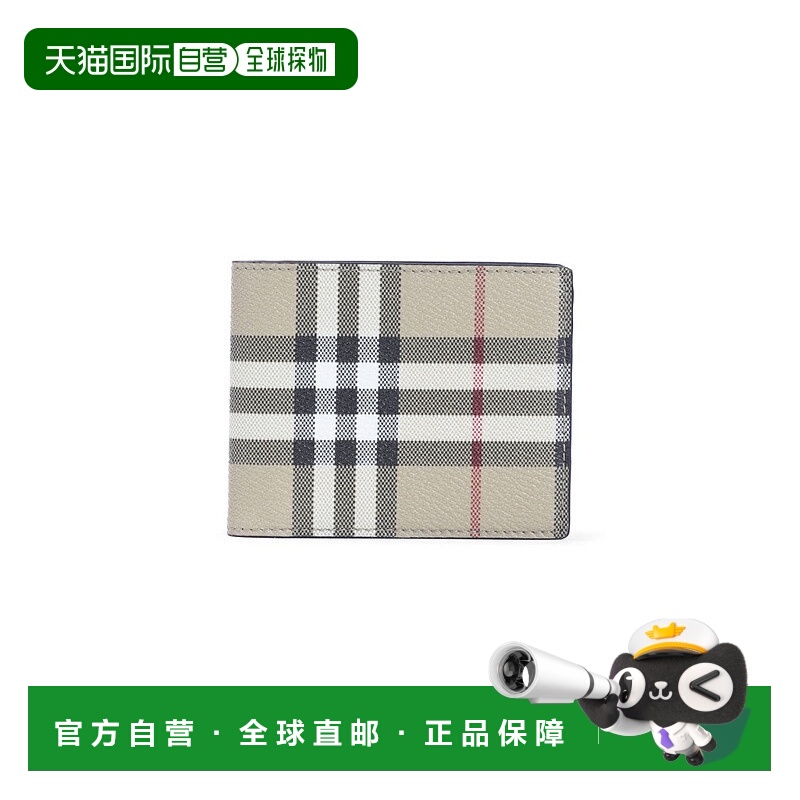 自营burberryCompact Calf Leather Wallet - grey 美国奥莱直发