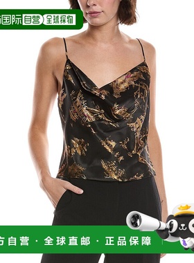 自营L'AGENCE Calista Cowl Neck Silk Cami - black 美国奥莱直