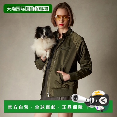 自营members onlyWomen's Satin Bomber Jacket - dark green 美