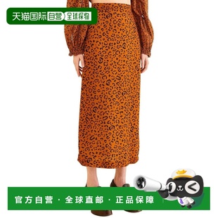 自营FARM Rio Leopards Texture Black Midi Skirt - black 美国