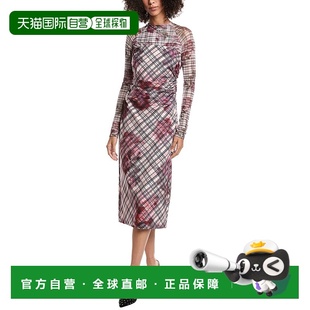 美国奥莱直发包臀裙 粉红色 自营amur阿穆尔伊迪丝 米迪连衣裙