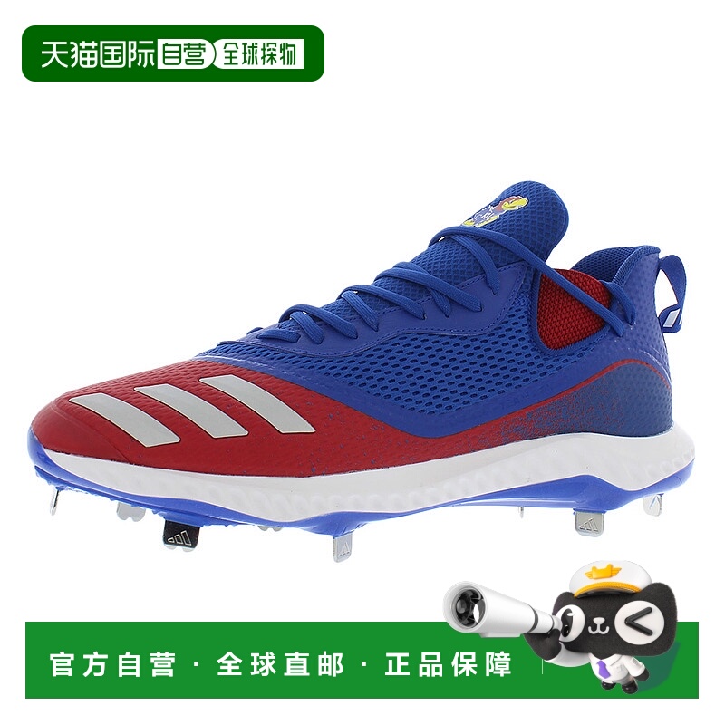 美国直邮Adidas阿迪达斯男士运动鞋球鞋平底低帮系带徽标蓝红拼色