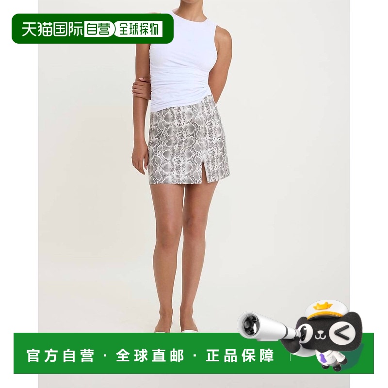 自营 good americanSsp-Print001中的仿蛇印花迷你裙 美国奥莱直